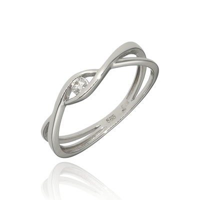 Fehér arany gyűrű 52-es méret (B49357)